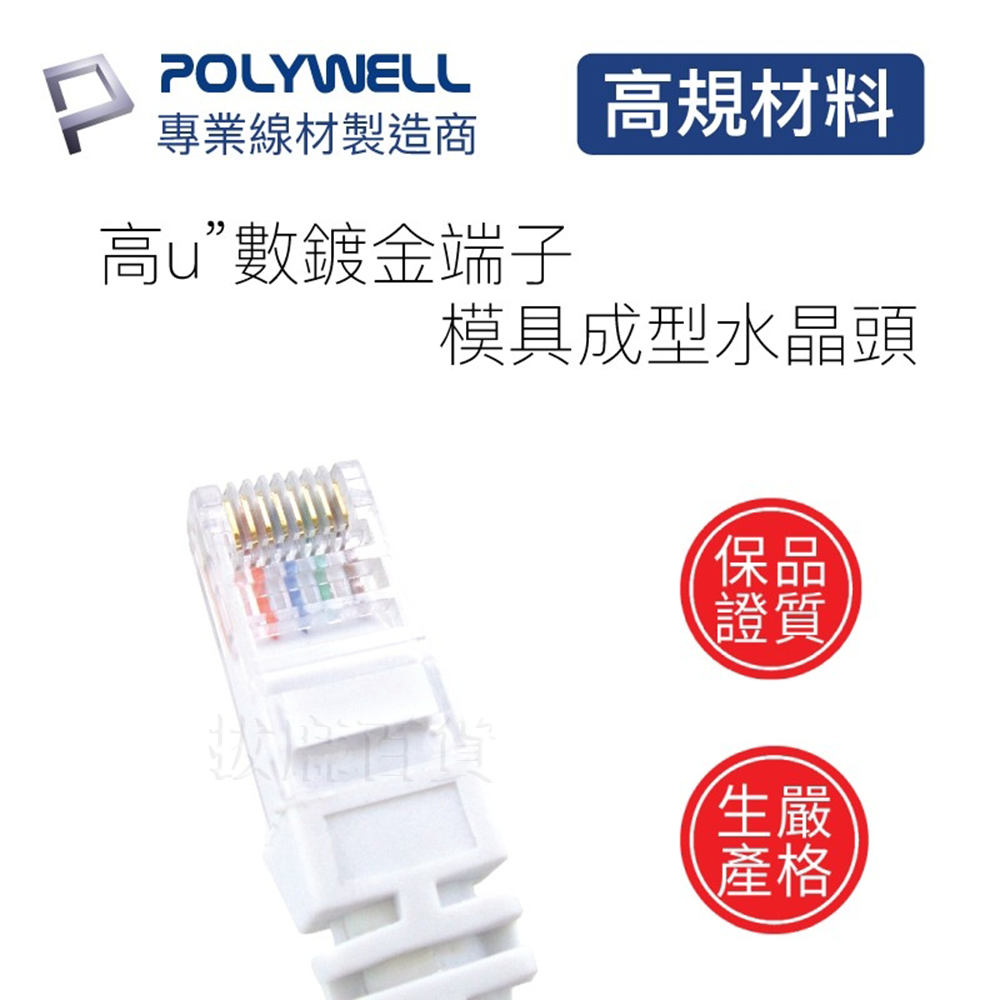 [現貨][台灣出貨]網路線 CAT6 極細網路線 RJ45 快速網路線 數據 辦公室 家庭常用 福祿克傳輸認證 寶利威爾-細節圖3