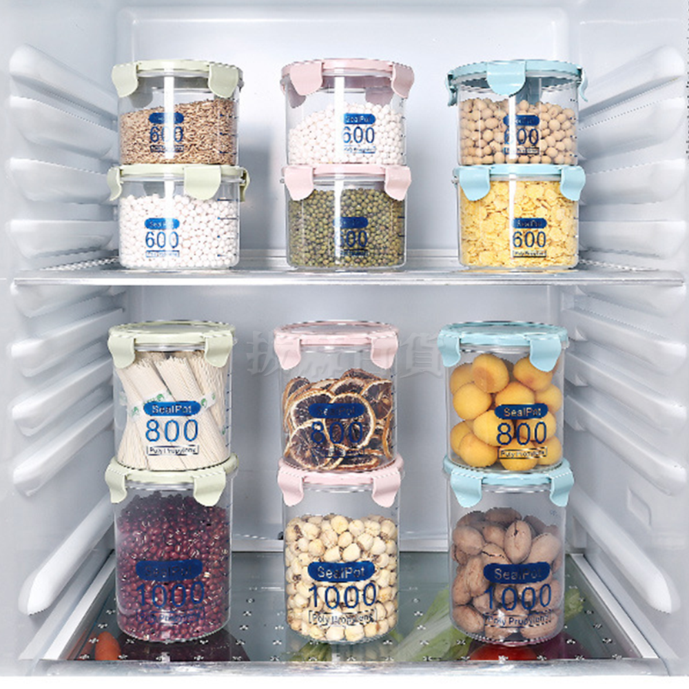 [現貨][台灣出貨]密封罐 雜糧罐 儲物罐 保鮮罐 收納罐 分類罐 分裝罐 食品 食物 食材 五穀雜糧 透明 刻度 廚房-細節圖8