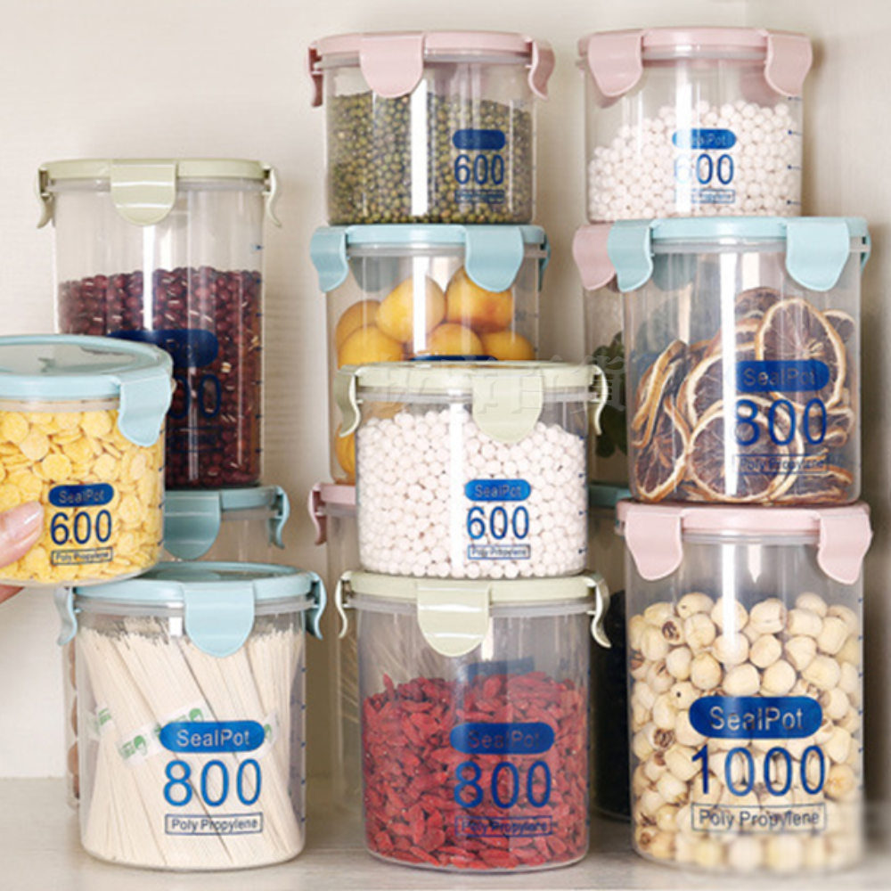 [現貨][台灣出貨]密封罐 雜糧罐 儲物罐 保鮮罐 收納罐 分類罐 分裝罐 食品 食物 食材 五穀雜糧 透明 刻度 廚房-細節圖9