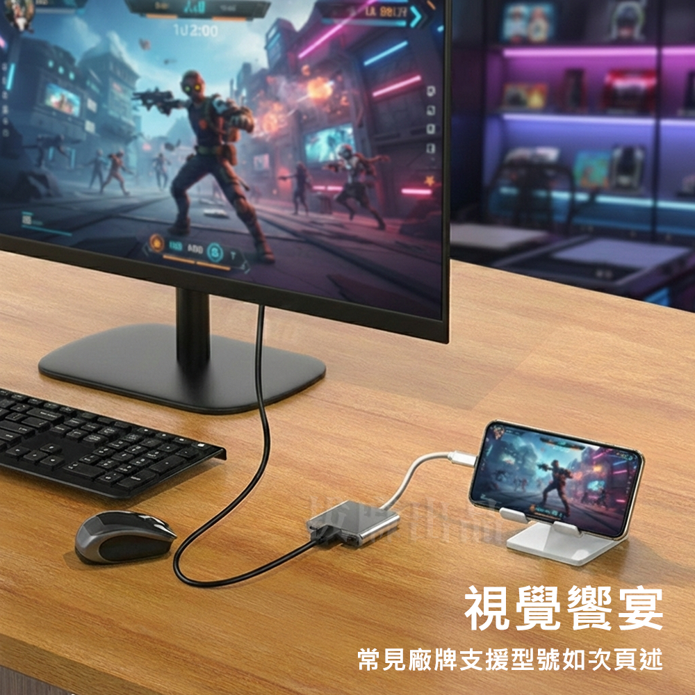 [現貨][台灣出貨]TypeC HDMI 轉接頭 轉換器 轉接線 USB3.0 PD OTG 手機轉電視 影像 視訊轉接-細節圖2