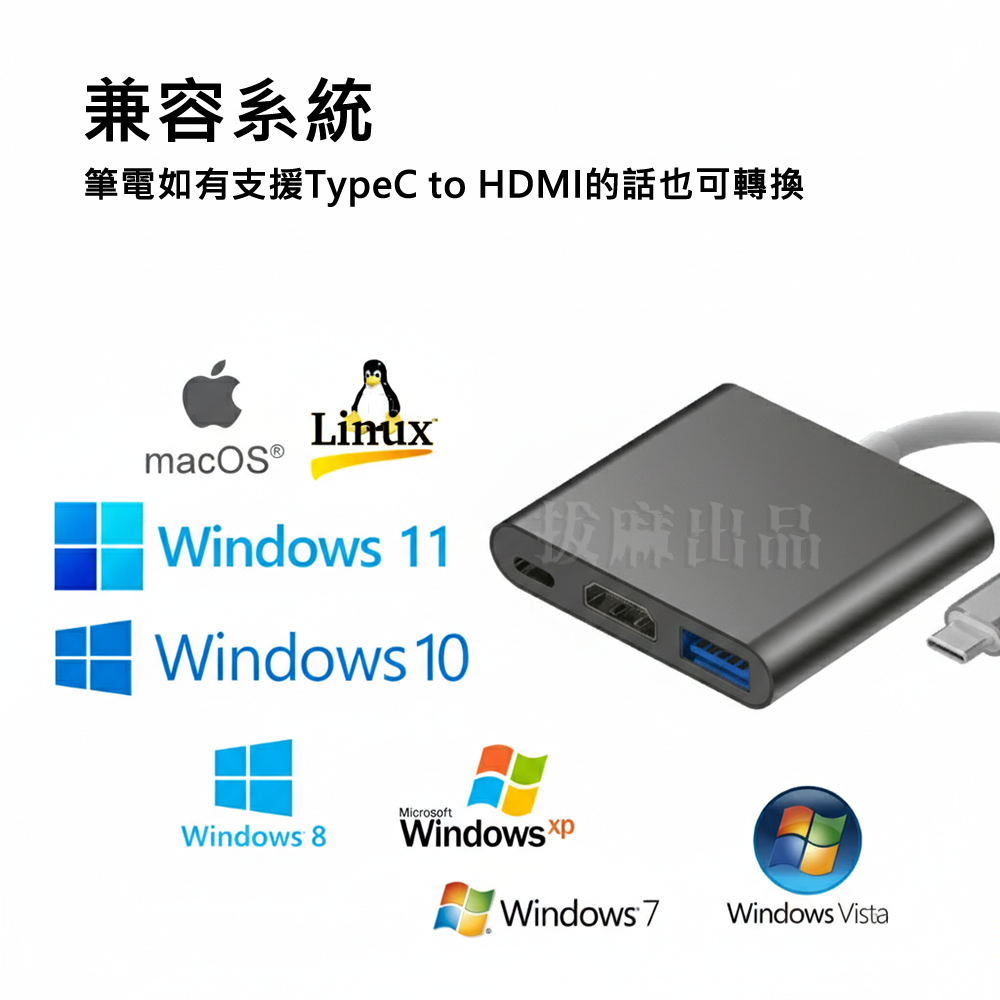 [現貨][台灣出貨]TypeC HDMI 轉接頭 轉換器 轉接線 USB3.0 PD OTG 手機轉電視 影像 視訊轉接-細節圖4