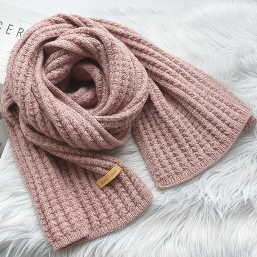[現貨][台灣出貨]圍巾 純色 素色 針織 情侶裝 保暖 冬季 日系 韓系 學生 少女 配件 百搭 生日禮物 交換禮物-細節圖4