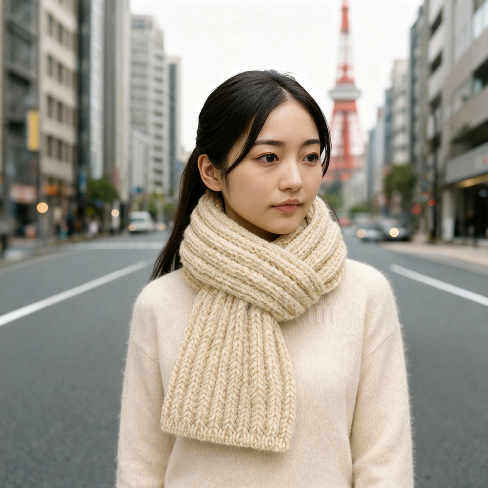 [現貨][台灣出貨]圍巾 純色 素色 針織 情侶裝 保暖 冬季 日系 韓系 學生 少女 配件 百搭 生日禮物 交換禮物-細節圖8