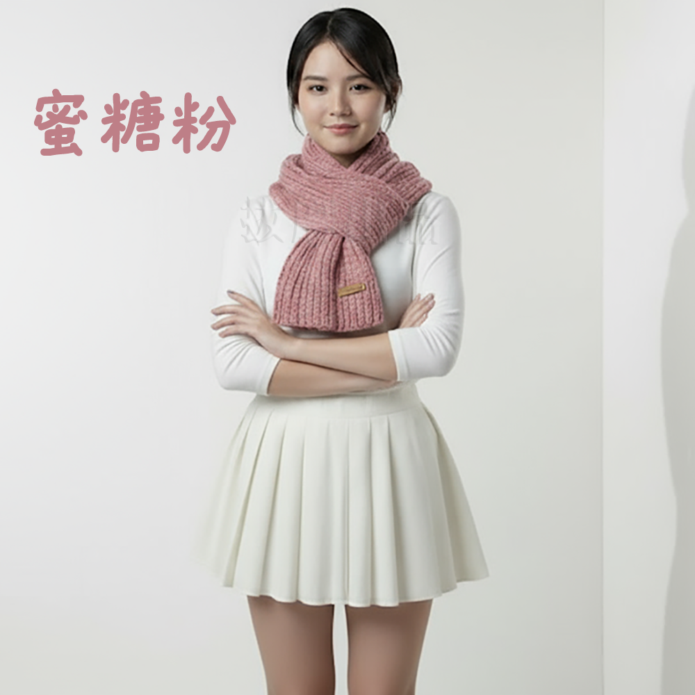 [現貨][台灣出貨]圍巾 純色 素色 針織 情侶裝 保暖 冬季 日系 韓系 學生 少女 配件 百搭 生日禮物 交換禮物-細節圖11