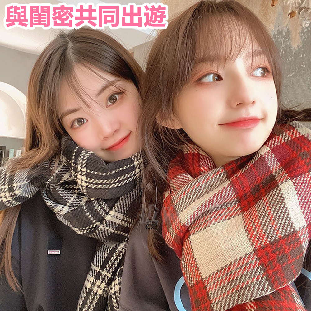 [現貨][台灣出貨]圍巾 方格圍巾 英倫風 百搭 歐洲風 學生風 禦寒 保暖 冬季 配件 生日禮物 交換禮物-細節圖4