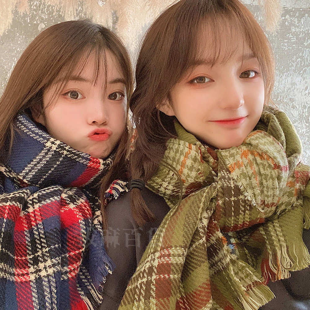 [現貨][台灣出貨]圍巾 方格圍巾 英倫風 百搭 歐洲風 學生風 禦寒 保暖 冬季 配件 生日禮物 交換禮物-細節圖5