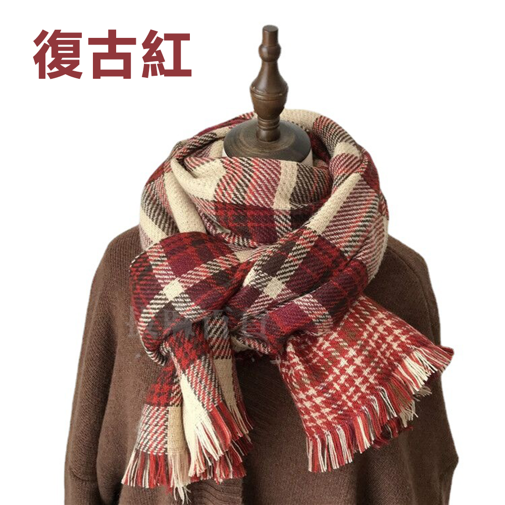 [現貨][台灣出貨]圍巾 方格圍巾 英倫風 百搭 歐洲風 學生風 禦寒 保暖 冬季 配件 生日禮物 交換禮物-細節圖10