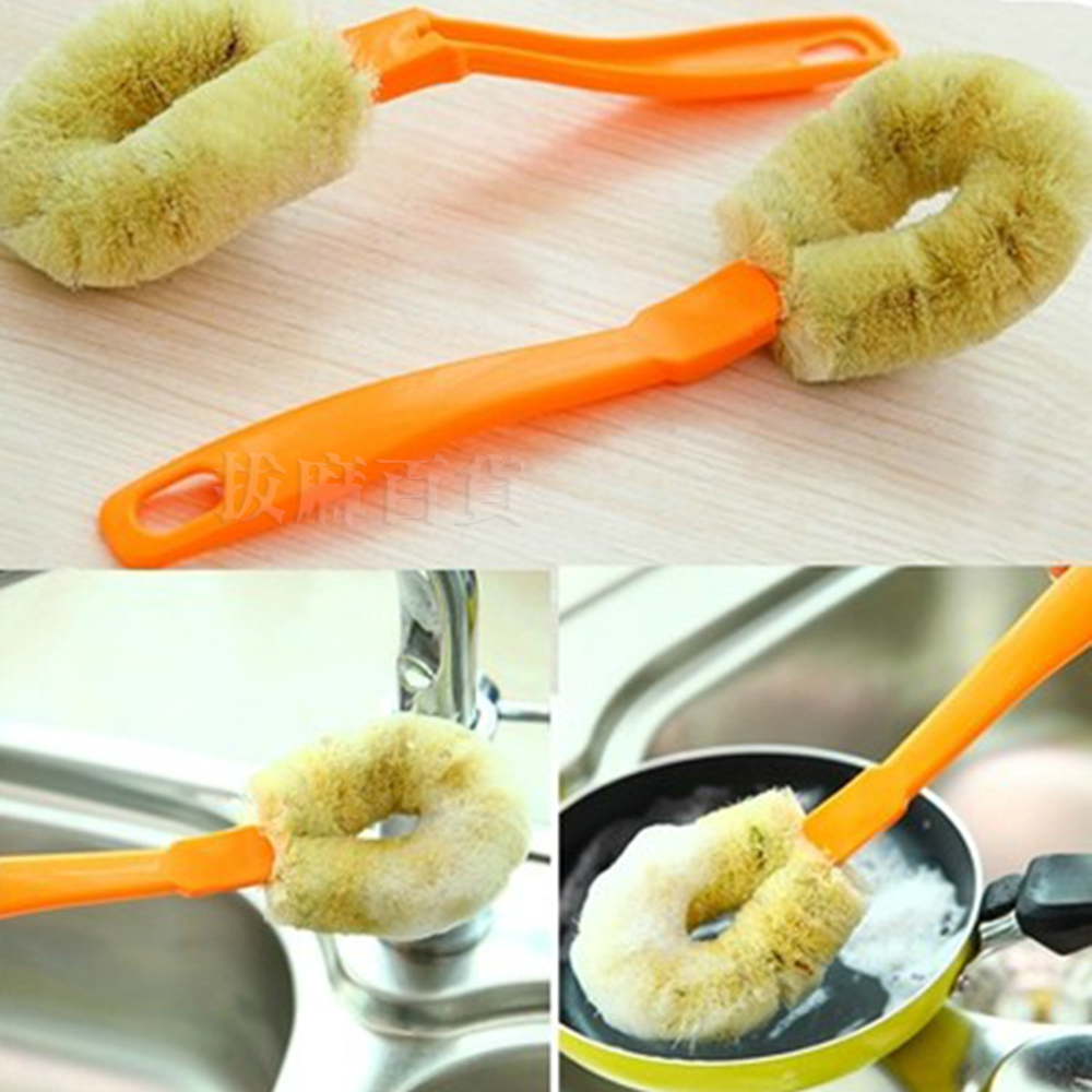 [現貨][台灣出貨]棕刷 鍋刷 廚房清潔 洗鍋 洗刷 去除油漬顆粒 流暢設計 去除髒汙 附帶掛孔-細節圖3