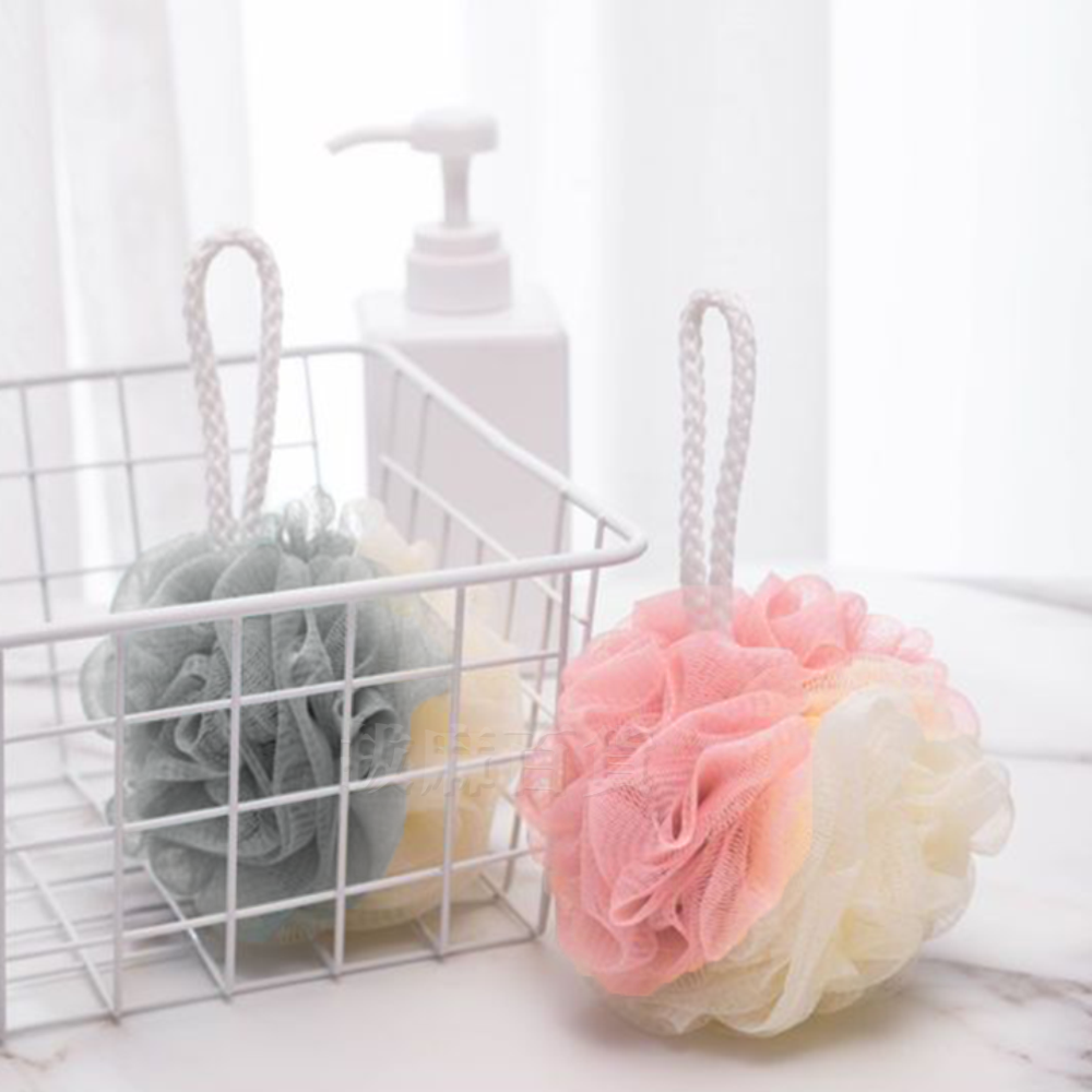 [現貨][台灣出貨]沐浴球 沐浴球花 澡花 雙色 大號 蓬鬆 親膚 柔軟 去角質 按摩 洗澡 沐浴用具 洗澡用具-細節圖6