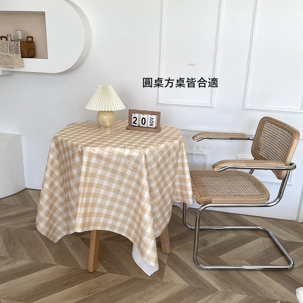 [現貨][台灣出貨]桌巾 桌布 廚房桌巾 短毛絨 布質 布藝 韓風 居家裝飾 餐桌桌巾 桌墊 野餐墊 格子桌巾 長方桌巾-細節圖2
