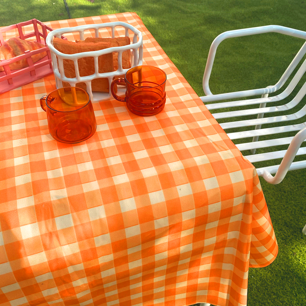 [現貨][台灣出貨]桌巾 桌布 廚房桌巾 短毛絨 布質 布藝 韓風 居家裝飾 餐桌桌巾 桌墊 野餐墊 格子桌巾 長方桌巾-細節圖5