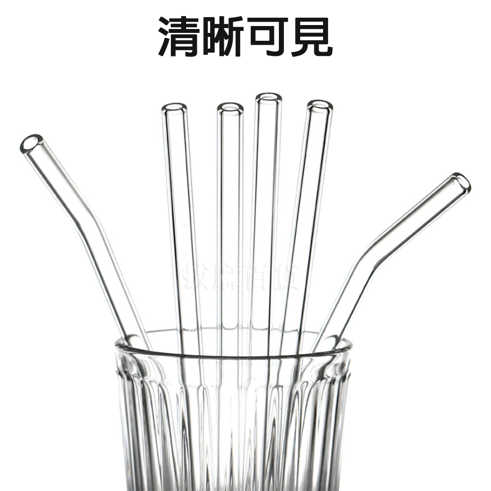 [現貨][台灣出貨]吸管 玻璃吸管 環保吸管 飲料吸管 水杯吸管 高硼矽 吸管套裝 附吸管刷 重複使用 透明 乾淨衛生-細節圖6