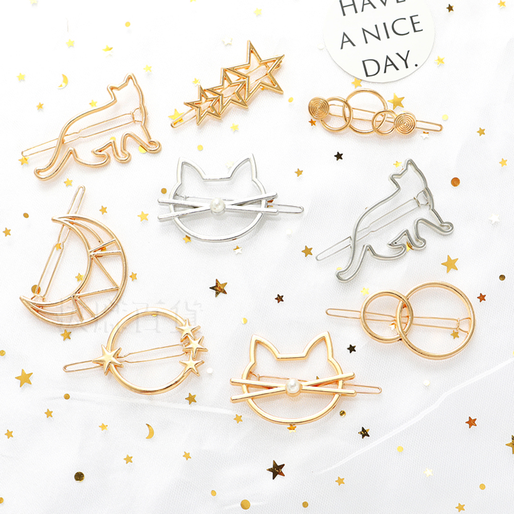 [現貨][台灣出貨]髮夾 髮飾 造型髮夾 造型髮飾 瀏海夾 頭髮裝飾 日系 韓系 少女心 小貓 造型 邊夾-細節圖2