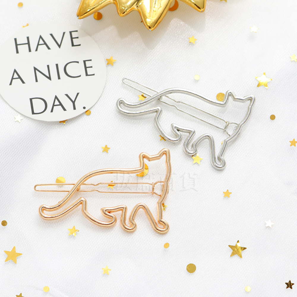 [現貨][台灣出貨]髮夾 髮飾 造型髮夾 造型髮飾 瀏海夾 頭髮裝飾 日系 韓系 少女心 小貓 造型 邊夾-細節圖3