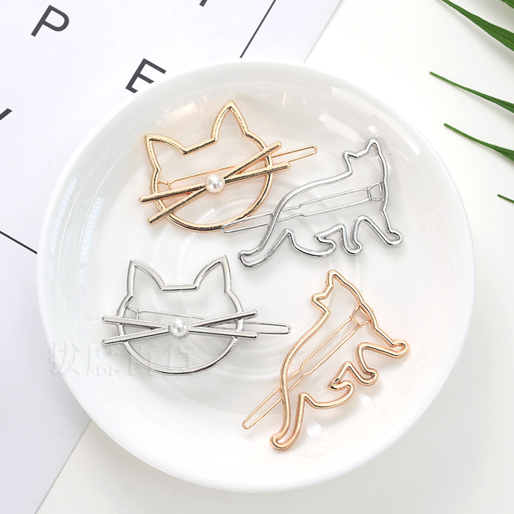 [現貨][台灣出貨]髮夾 髮飾 造型髮夾 造型髮飾 瀏海夾 頭髮裝飾 日系 韓系 少女心 小貓 造型 邊夾-細節圖4