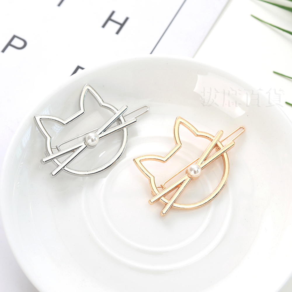 [現貨][台灣出貨]髮夾 髮飾 造型髮夾 造型髮飾 瀏海夾 頭髮裝飾 日系 韓系 少女心 小貓 造型 邊夾-細節圖5