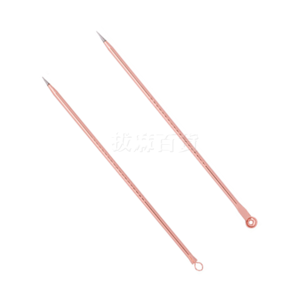 [現貨][台灣出貨]粉刺針 暗瘡針 痘痘 粉刺 黑頭粉刺 去黑頭 去粉刺 套組 玫瑰金 不銹鋼 四件套 附收納盒-細節圖3