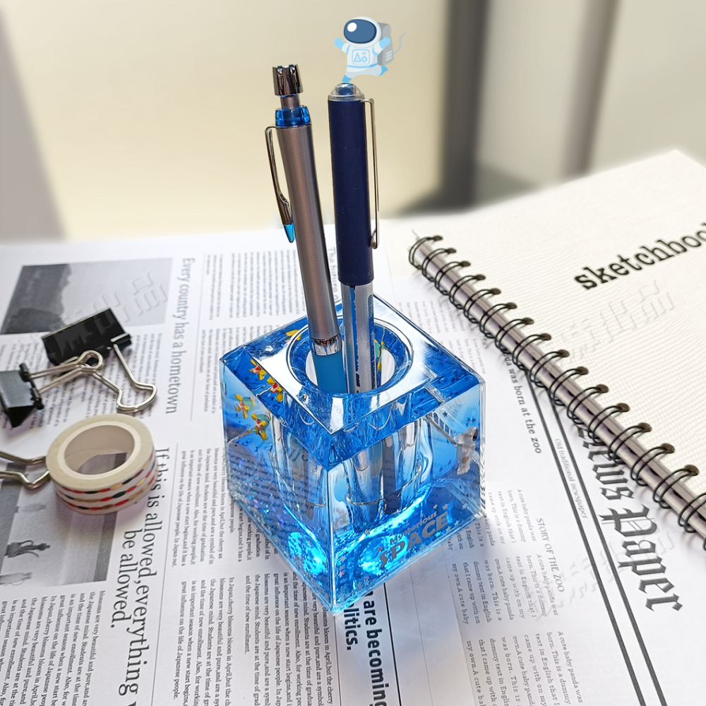 [現貨][台灣出貨]筆筒 造型筆筒 桌上擺飾 創意筆筒 油漏 壓克力 療癒 藝品 禮品 生日禮物 交換禮物 學生 上班族-細節圖6