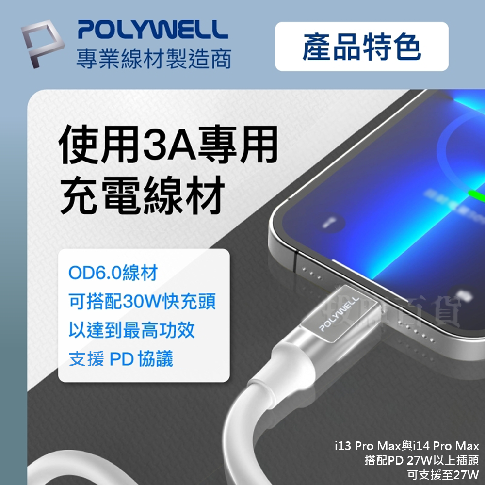 [現貨][台灣出貨]PD 閃充線 快充線 蘋果 支援i8後型號 充電線 傳輸線 閃充 快充 編織 TypeC 寶利威爾-細節圖2