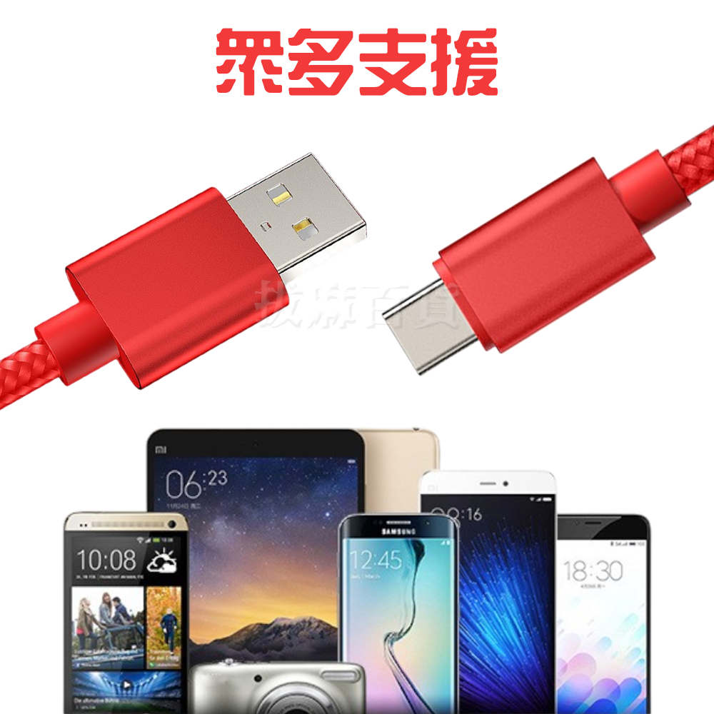 [現貨][台灣出貨]充電線 TypeC USB 2A 傳輸線 編織線 數據線 充電傳輸線 手機充電 三星 i15 i16-細節圖2