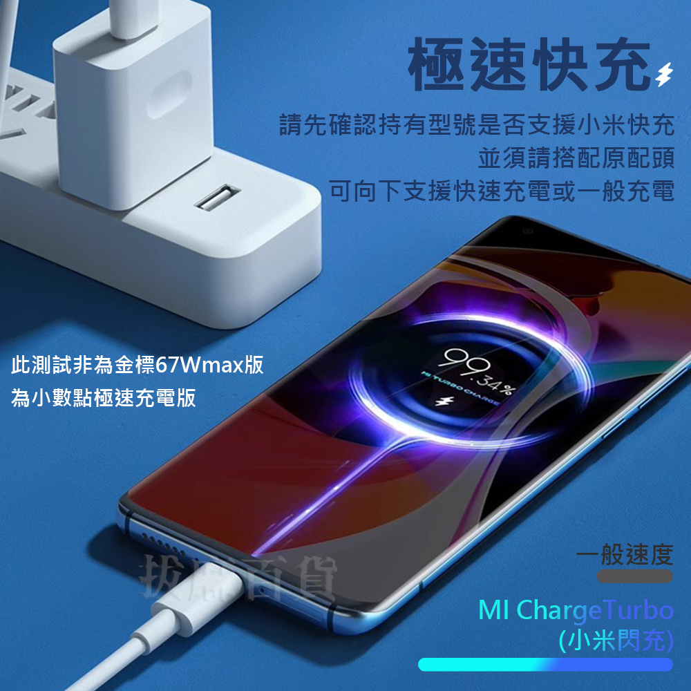 [現貨][台灣出貨]充電線 快充線 小米 TypeC 快速充電 極速充電 傳輸線 快充 小數點 低壓快充 金標 67W-細節圖5
