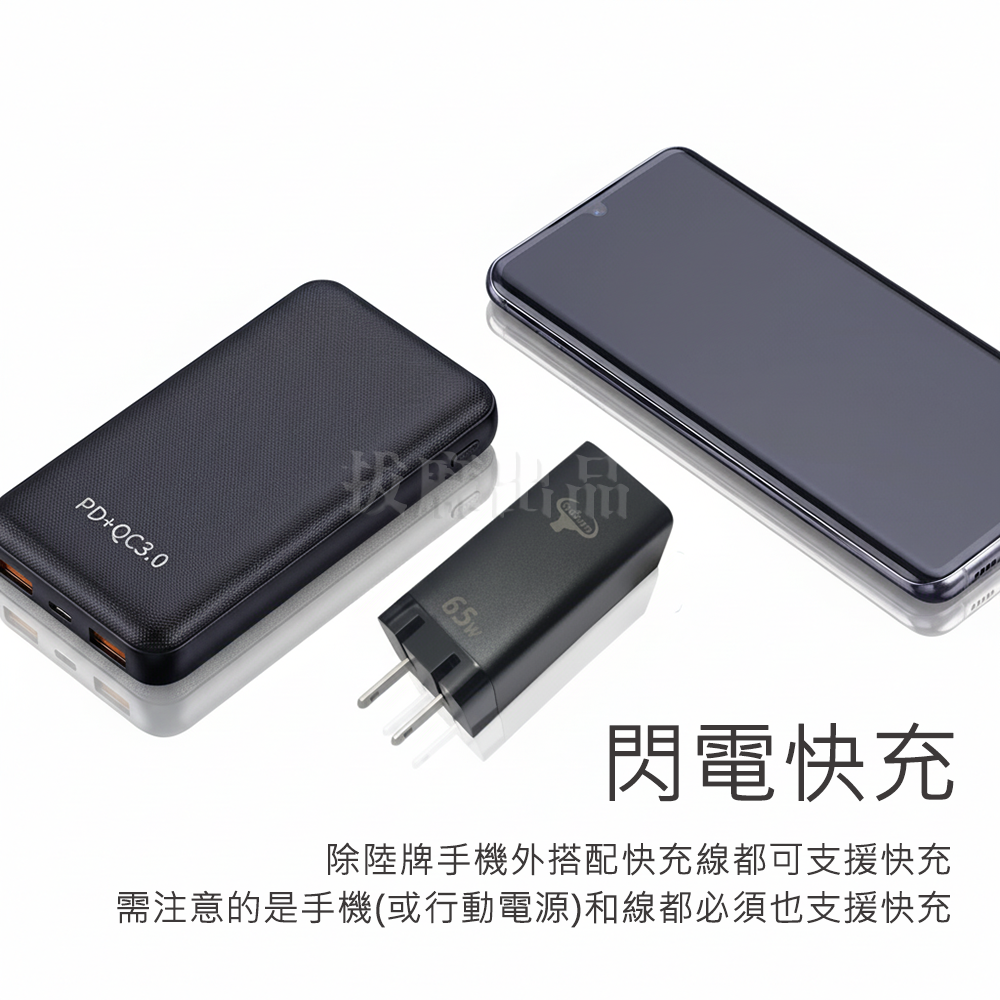 [現貨][台灣出貨]充電頭 快充頭 三孔 折疊 65W PD QC GaN 氮化鎵 手機插頭 快充 閃充 適用三星小米-細節圖7