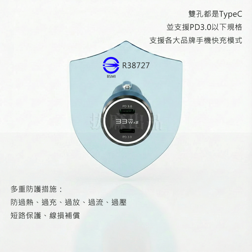 [非現貨][台灣出貨]充電器 車用 車充 6A 66W PD 快充 TypeC 快速充電 手機充電器 多重保護 BSMI-細節圖4