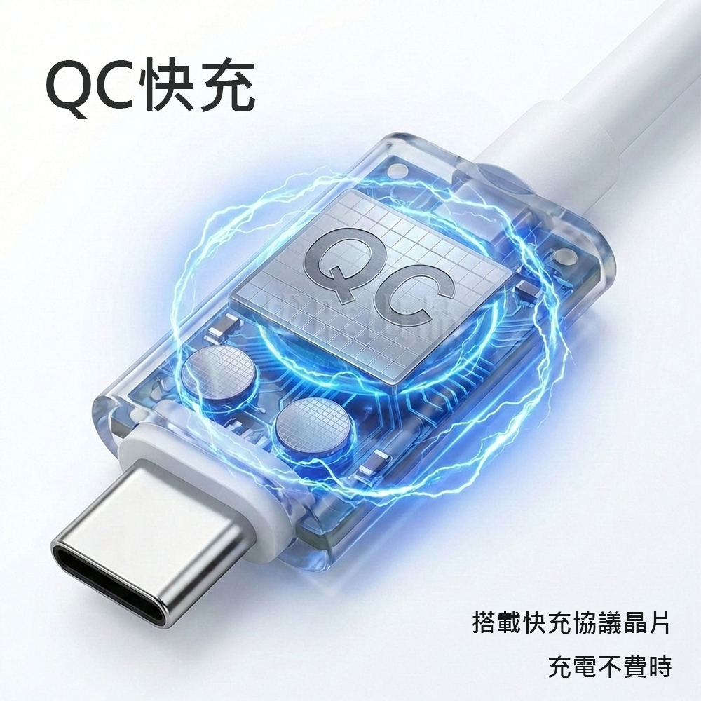 [現貨][台灣出貨]充電線 QC 快充線 傳輸線 TypeC 快充 舊安卓 手機充電線 雙TypeC 閃充線 三星 小米-細節圖3