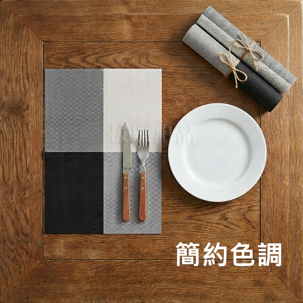 [現貨][台灣出貨]餐墊 個人餐墊 防滑餐墊 桌墊 格子餐墊 防滑桌墊 中式 東方 西方 簡約 可水洗 耐熱-細節圖2