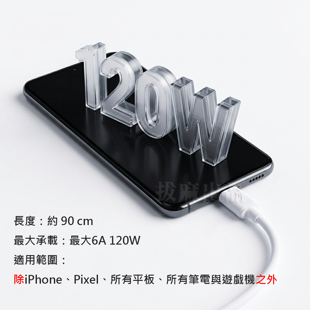 [現貨][台灣出貨]充電線 6A TypeC 120W 快充線 閃充線 傳輸線 快充 閃充 OPPO 小米 VIVO-細節圖6
