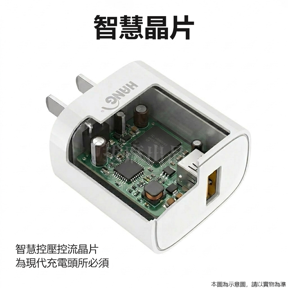 [台灣出貨]單孔 充電頭 USB插頭 2A 充電器 手機插頭 單口 充電 旅充 行充 智慧晶片 BSMI HANG-細節圖3