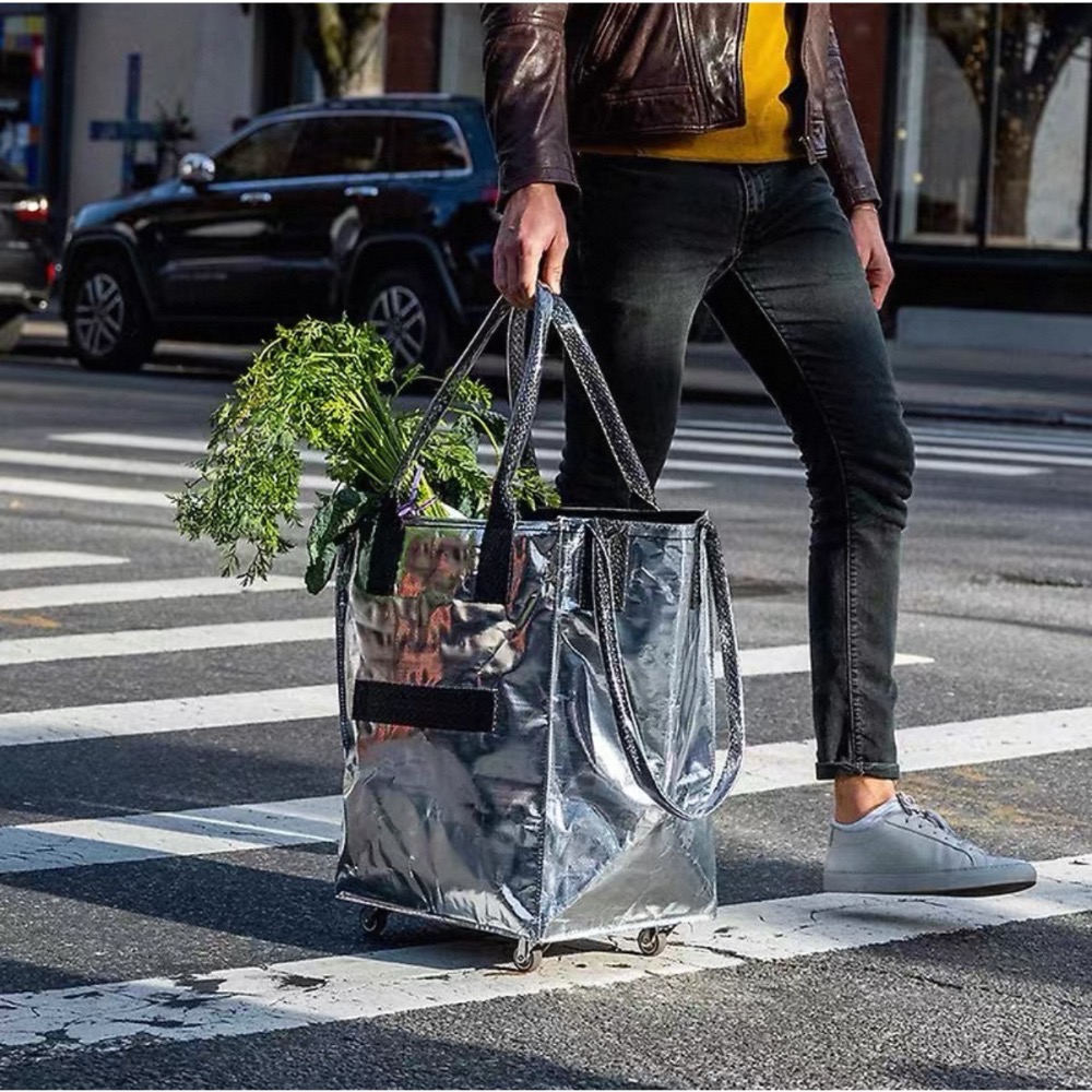 C&E防潑水浩肯包_銀色(可折疊,靜音輪）-細節圖3