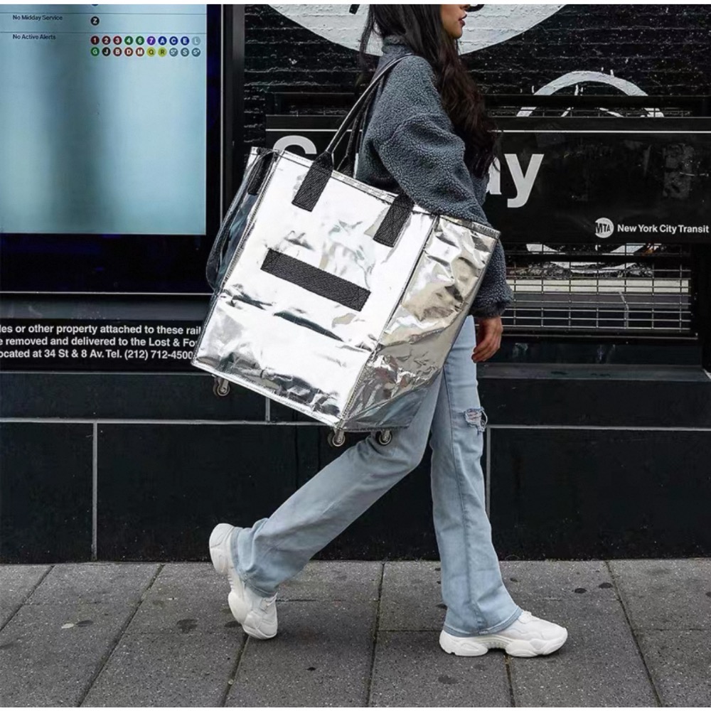 C&E防潑水浩肯包_銀色(可折疊,靜音輪）-細節圖4