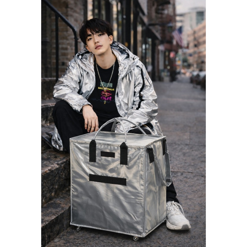 Ｍooden時尚質感摺疊收納推車＿金屬銀-細節圖6
