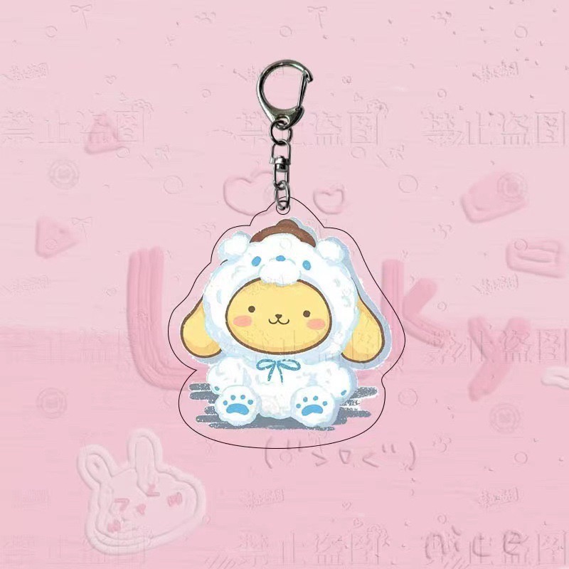 🌸葵の工作室-三麗鷗可愛吊飾 壓克力吊飾 酷洛米 大耳狗 帕恰狗 布丁狗 美樂蒂 凱蒂貓 變裝三麗鷗吊飾 情侶吊飾-細節圖3