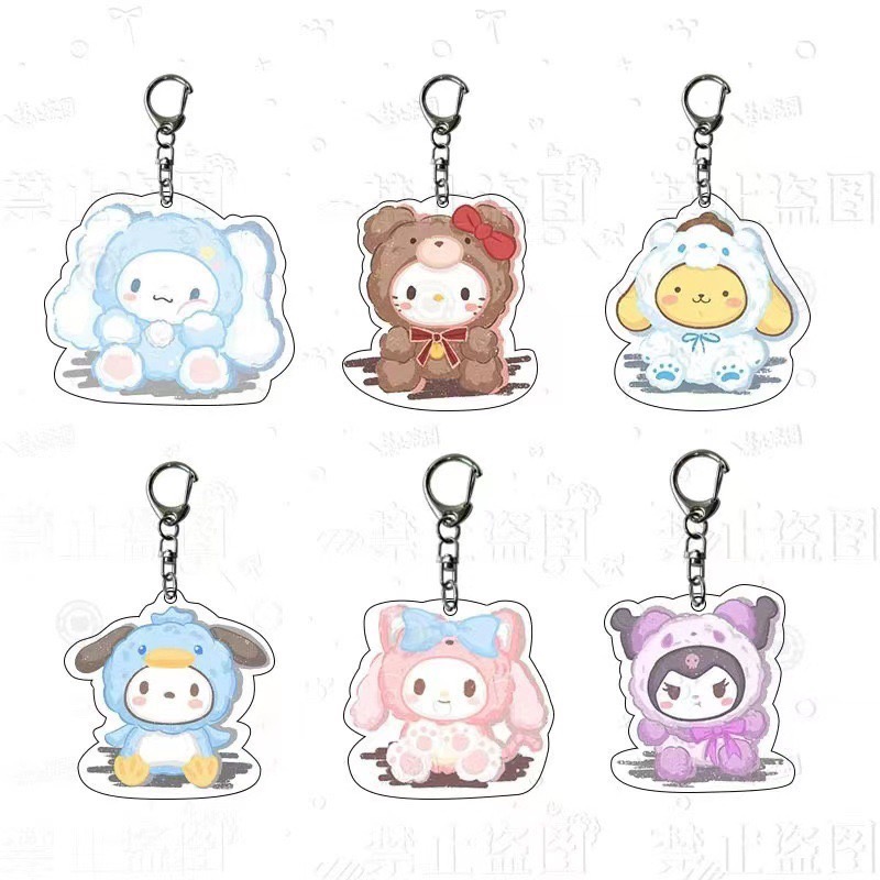 🌸葵の工作室-三麗鷗可愛吊飾 壓克力吊飾 酷洛米 大耳狗 帕恰狗 布丁狗 美樂蒂 凱蒂貓 變裝三麗鷗吊飾 情侶吊飾-細節圖8