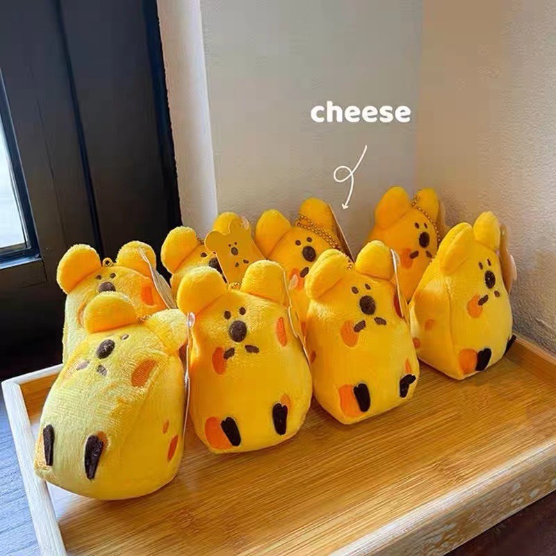 🌸葵の工作室🌸ins款小紅書爆款奶酪熱狗絨毛吊飾 奶酪🧀️吊飾 熱狗堡🌭️吊飾 絨毛吊飾-細節圖2