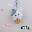 🌸葵の工作室-可愛吱吱叫小貓咪毛絨鑰匙扣掛件創意書包包掛飾-規格圖4