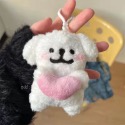 🌸葵の賣場-ins線條小狗愛心掛件毛絨掛件情人節禮物公仔可愛鑰匙扣背包掛飾-規格圖3