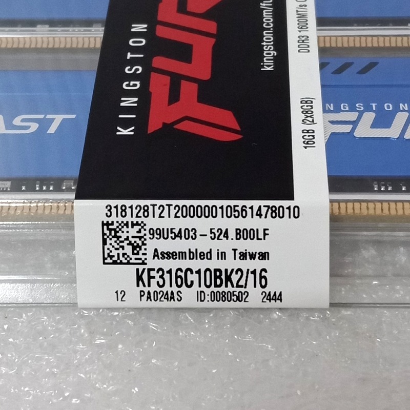 金士頓 全新終保 BEAST FURY 狩獵者-藍 DDR3 KF316C10BK2/16 (8GB x2) 雙通道-細節圖3