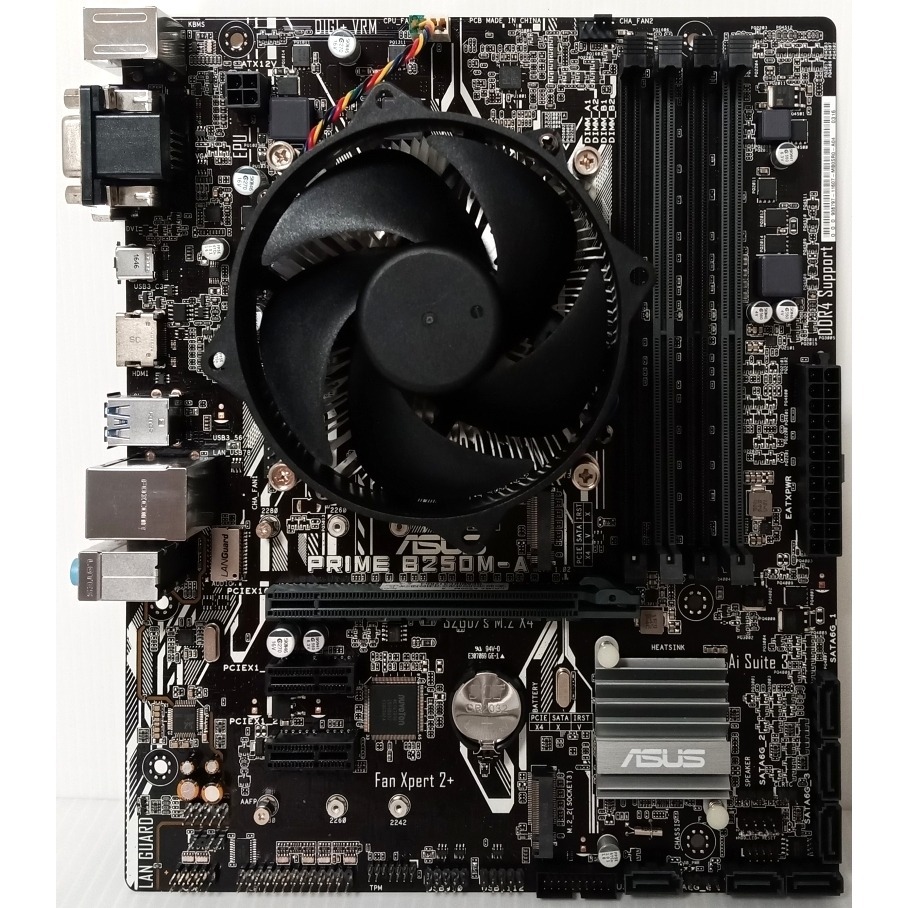 1151腳位 實體拍攝 ASUS PRIME B250M-A + i5-6600K + 高效能散熱器/附檔板-細節圖2