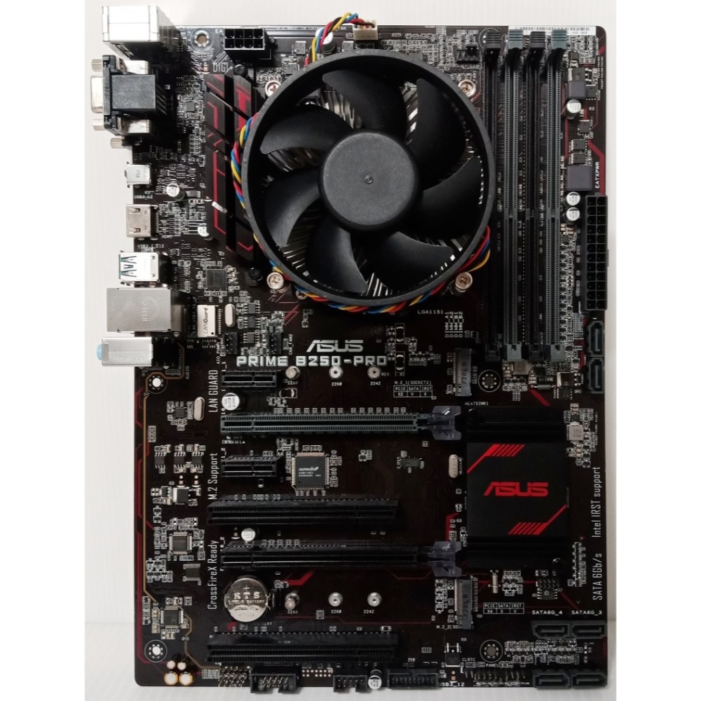 1151腳位 實體拍攝 ASUS PRIME B250-PRO + i5-6500 + 高效能散熱器/附檔板-細節圖2