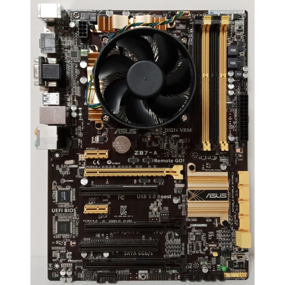 1150腳位 實體拍攝 ASUS Z87-A + E3-1231 V3 + 高效能散熱器/附檔板-細節圖2