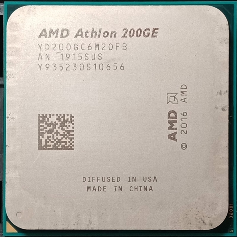 AM4腳位 實體拍攝 ASUS PRIME A320M-K + Athlon 200GE 附擋板/原廠散熱器-細節圖3