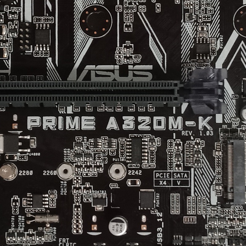 AM4腳位 實體拍攝 ASUS PRIME A320M-K + Athlon 200GE 附擋板/原廠散熱器-細節圖4