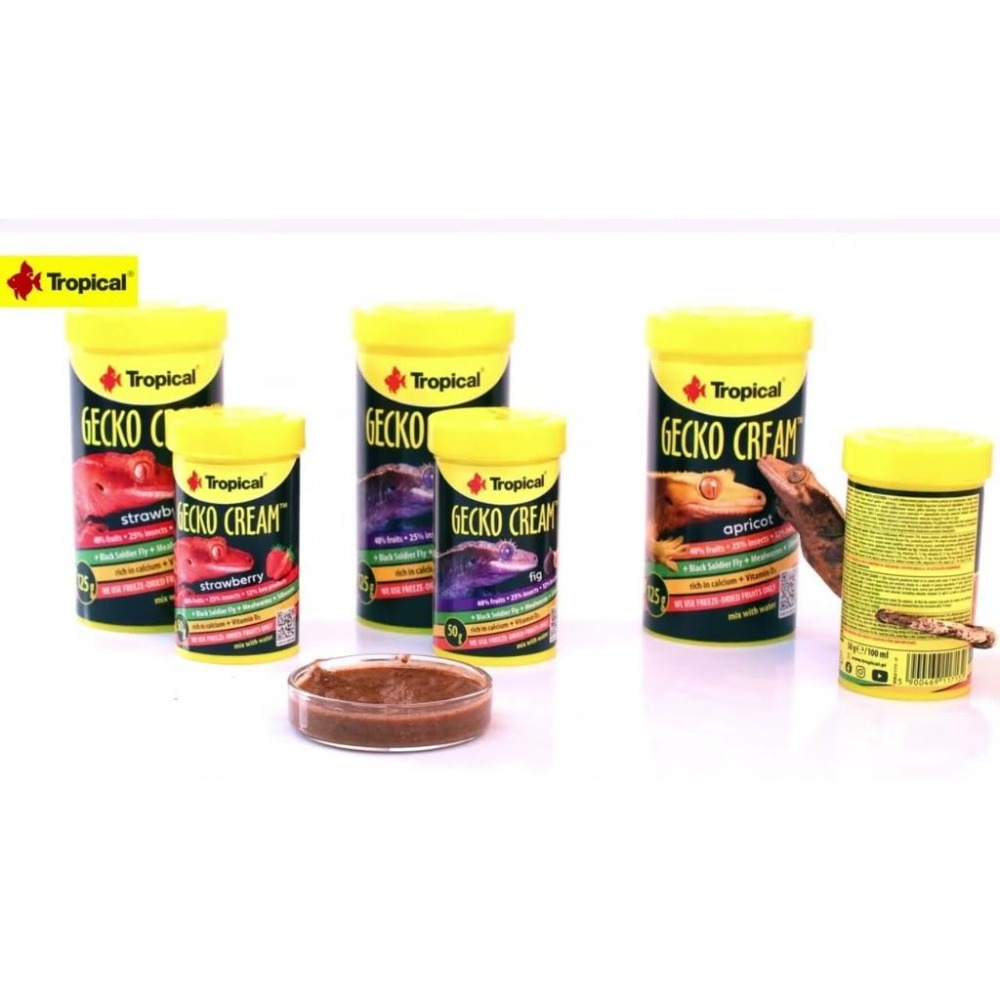 守宮果泥【新莊/五股/青島水族】波蘭 Tropical 德比克 守宮專用果泥飼料 杏桃，草莓，無花果 睫角守宮 巨人守宮-細節圖2