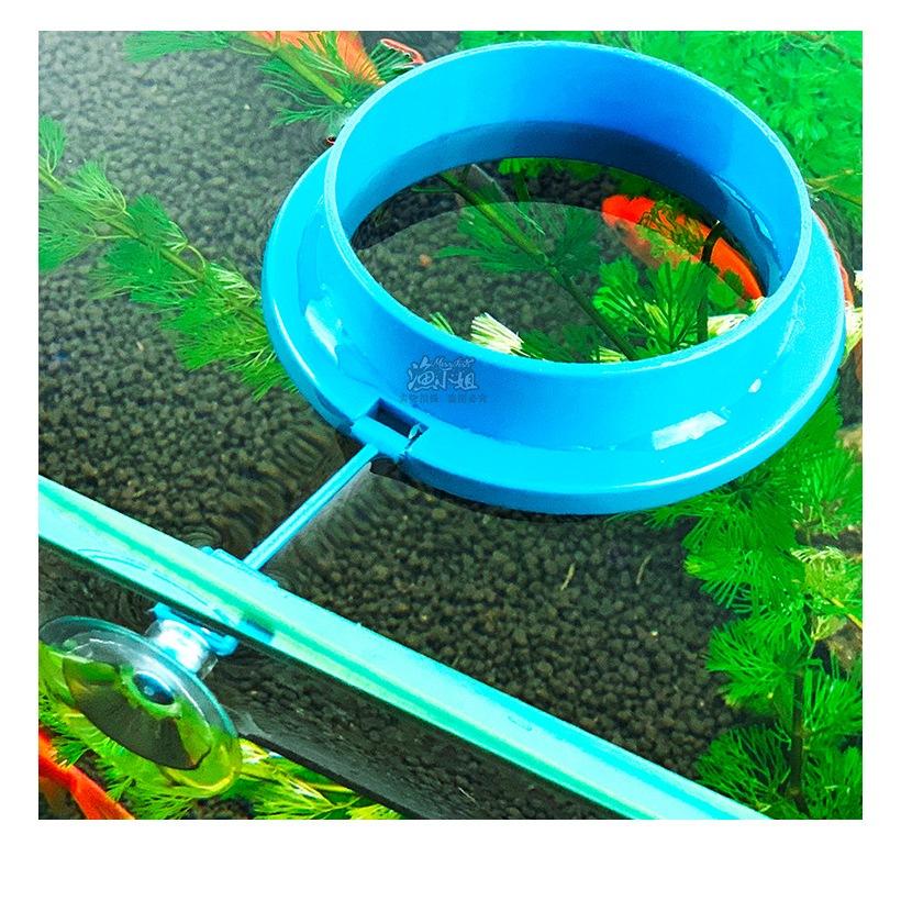飼料不亂飄【新莊/五股/青島水族】浮力式餵食框 圓型/方型(藍色款) 飼料集中器 餵食網  餵食圈-細節圖9