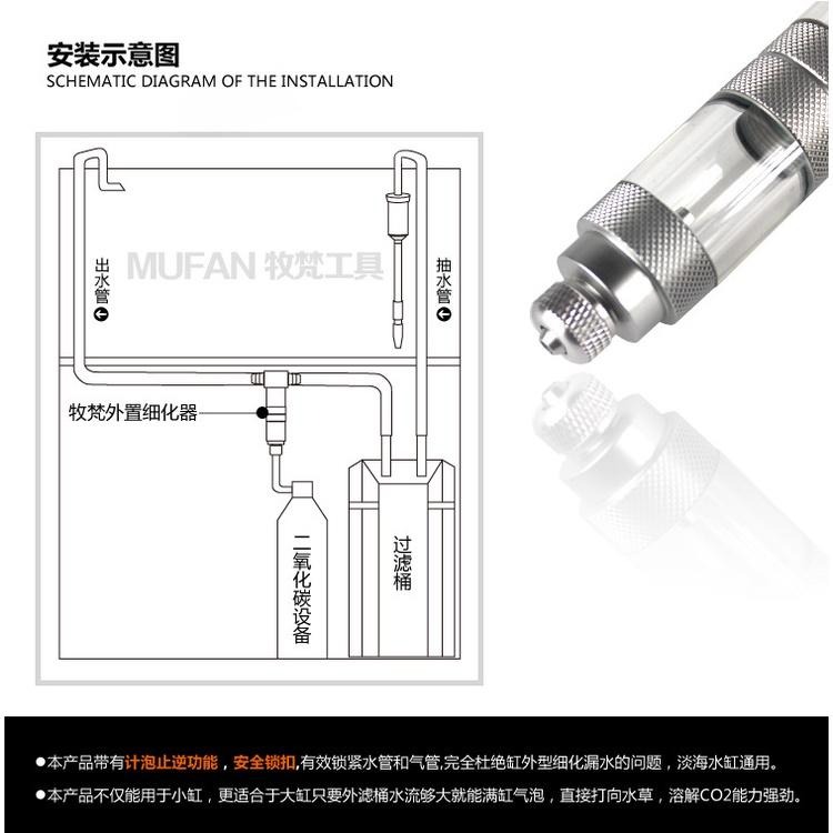 【青島水族】中國MUFAN牧梵-CO2 二氧化碳 外置式霧化器 細化器-細節圖5