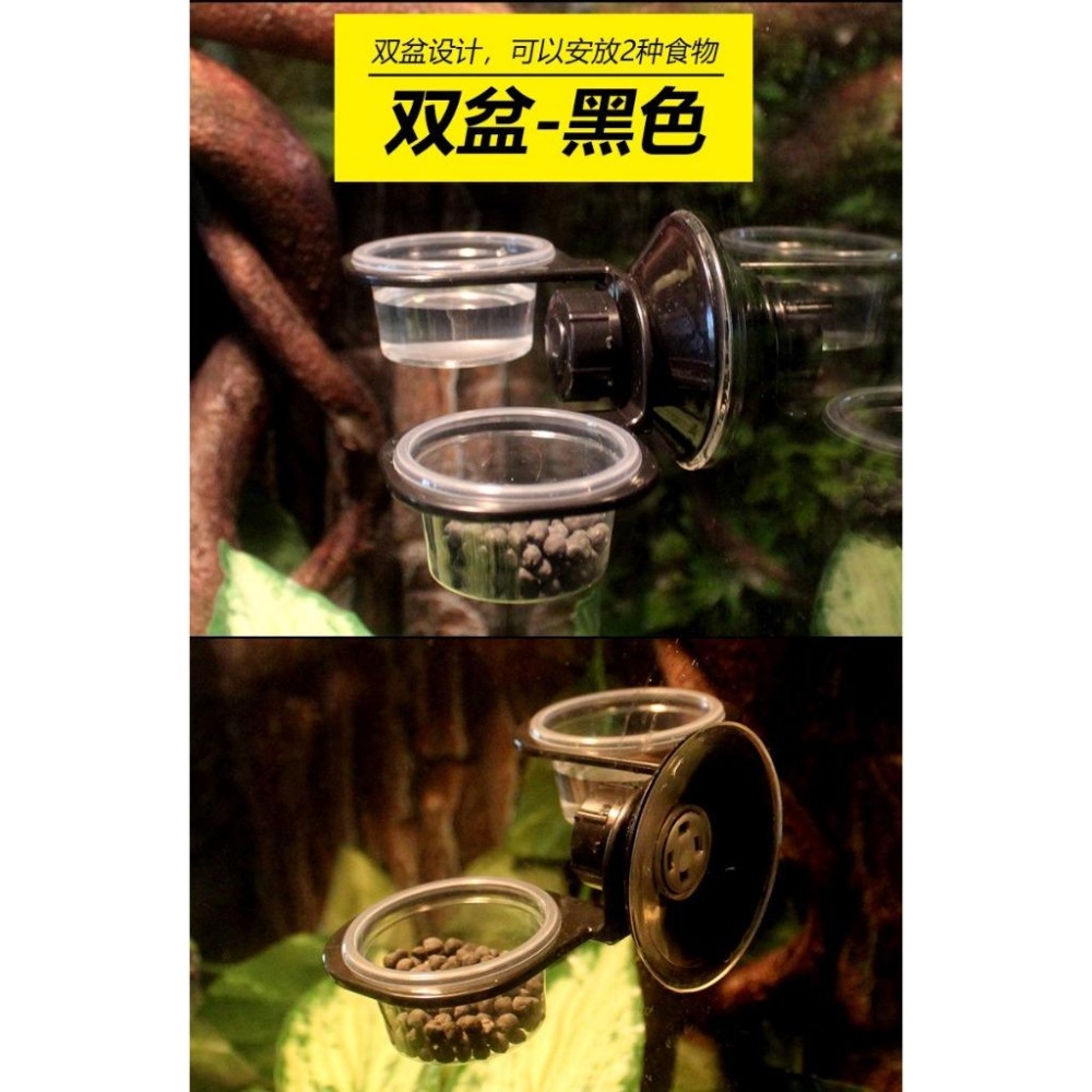 強力吸盤【新莊/五股/青島水族】NOMO諾摩 懸掛式食水盆 雙食盆 餵食台 掛壁水食盆 樹棲型 水盆 食盆-細節圖4