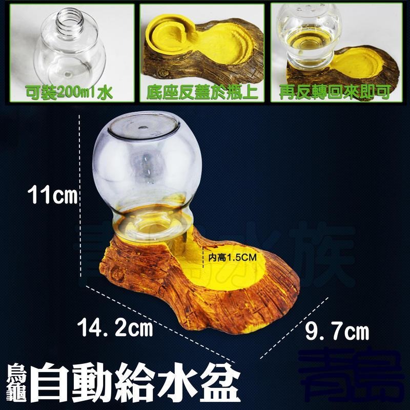 【五股/新莊/青島水族】台灣Oracle甲骨文-幼龜用自動給水盆 飲水器 蓄水 喂水 陸龜爬蟲寵物==附水瓶-細節圖2